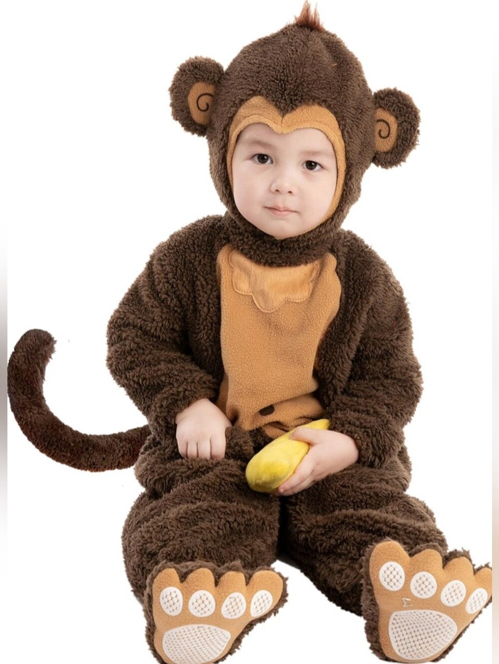 SPOOKTACULAR CREATIONS Little Monkey Plush Brown Kids Halloween Costume Size 3T